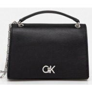 τσάντα calvin klein χρώμα: μαύρο, lv04f3104g 51% ανακυκλωμένος πολυεστέρας, 49% πολυουρεθάνη