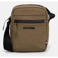 σακίδιο tommy hilfiger χρώμα: πράσινο, am0am13498 : 100% πολυουρεθάνη