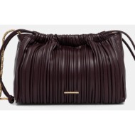 τσάντα calvin klein χρώμα: μαύρο, lv04f3076g : 100% πολυουρεθάνη