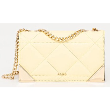 τσάντα aldo albulasee χρώμα κίτρινο, 14002055 δερμάτινη