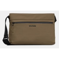 σακίδιο tommy hilfiger χρώμα: πράσινο, am0am13545 100% πολυουρεθάνη