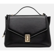 δερμάτινη τσάντα furla χρώμα: μαύρο, wb01516 bx3227 o6000 100% δέρμα