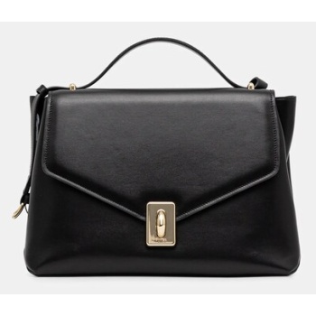δερμάτινη τσάντα furla χρώμα μαύρο, wb01516 bx3227 o6000