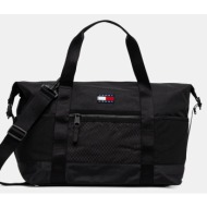 τσάντα tommy jeans χρώμα: μαύρο, am0am13405 : 98% πολυεστέρας, 2% ελαστάν