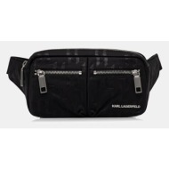 τσάντα φάκελος karl lagerfeld k/monogram χρώμα: μαύρο, a3m30164 κύριο υλικό: 100% ανακυκλωμένο πολυα