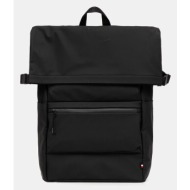 σακίδιο πλάτης tommy hilfiger χρώμα: μαύρο, am0am13497 : 90% πολυουρεθάνη, 10% ανακυκλωμένος πολυεστ