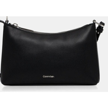 τσάντα calvin klein χρώμα μαύρο, lv04f3095g κύριο υλικό