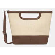 τσάντα united colors of benetton χρώμα: καφέ, 67o1dy07s φόδρα: 90% πολυεστέρας, 10% πολυεστέρας με ε