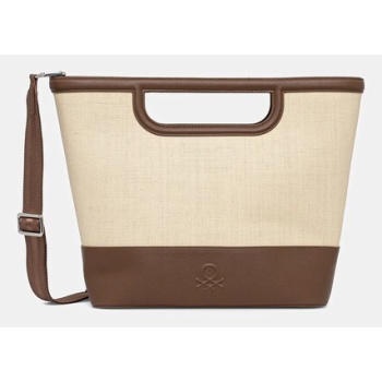 τσάντα united colors of benetton χρώμα καφέ, 67o1dy07s