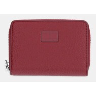 πορτοφόλι tommy jeans χρώμα: μπορντό, aw0aw17642 100% πολυουρεθάνη