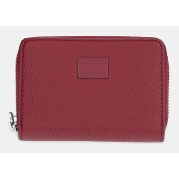 πορτοφόλι tommy jeans χρώμα μπορντό, aw0aw17642 100%