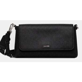 τσάντα calvin klein χρώμα μαύρο, lv04f3101g κύριο υλικό