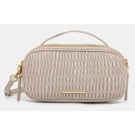 τσάντα calvin klein χρώμα: μπεζ, lv04k3184g 100% πολυουρεθάνη