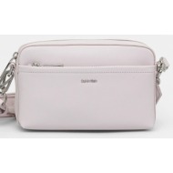 τσάντα calvin klein χρώμα: μοβ, lv04f3094g 100% πολυουρεθάνη