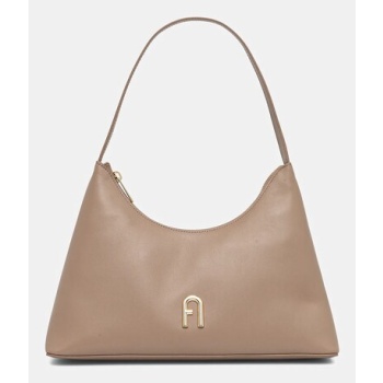 δερμάτινη τσάντα furla χρώμα καφέ, wb00782.ax0733.1257s