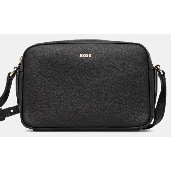 δερμάτινη τσάντα boss χρώμα μαύρο, 50547733 δέρμα βοοειδών