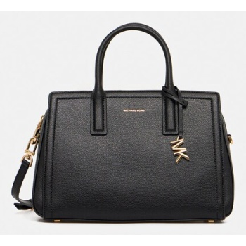 δερμάτινη τσάντα michael michael kors laila χρώμα μαύρο