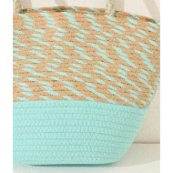 τσάντα women`secret χρώμα: πράσινο, 3069517 80% χαρτί άχυρο, 14% πολυεστέρας, 5% βαμβάκι, 1% βισκόζη