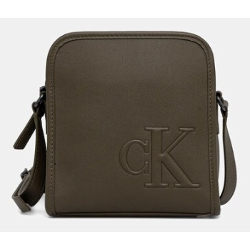 σακίδιο calvin klein χρώμα πράσινο, lv04g3157g 100%