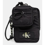 σακίδιο calvin klein χρώμα: μαύρο, lv04g1080g υφαντικό υλικό