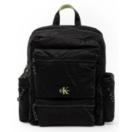 σακίδιο πλάτης calvin klein χρώμα: μαύρο, lv04g3122g 100% ανακυκλωμένος πολυεστέρας