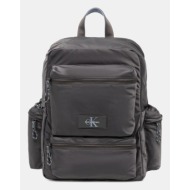 σακίδιο πλάτης calvin klein χρώμα: γκρι, lv04g3122g 100% ανακυκλωμένος πολυεστέρας