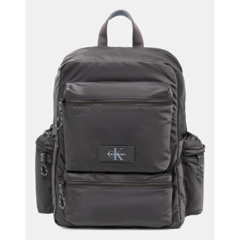 σακίδιο πλάτης calvin klein χρώμα γκρι, lv04g3122g 100%
