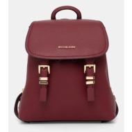 δερμάτινο σακίδιο michael michael kors quinn χρώμα: μπορντό, 30t5gqnb0l φυσικό δέρμα