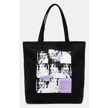 βαμβακερή τσάντα karl lagerfeld jeans χρώμα μαύρο