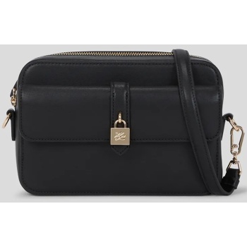 δερμάτινη τσάντα karl lagerfeld χρώμα μαύρο, a3w30153