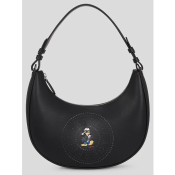 δερμάτινη τσάντα karl lagerfeld kl x disney χρώμα μαύρο