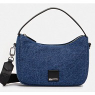 τζιν τσάντα karl lagerfeld jeans χρώμα: μπλε, a3w30210 υλικό 1: 78% βαμβάκι, 11% πολυεστέρας, 11% πο