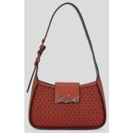 δερμάτινη τσάντα karl lagerfeld χρώμα: κόκκινο, a3w30049 δέρμα βοοειδών