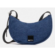 τσάντα karl lagerfeld jeans χρώμα: μπλε, a3w30209 κύριο υλικό: 78% βαμβάκι, 11% πολυεστέρας, 11% πολ