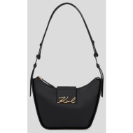 τσάντα karl lagerfeld χρώμα: μαύρο, a3w30046 100% πολυουρεθάνη