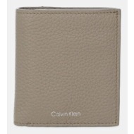 δερμάτινο πορτοφόλι calvin klein ανδρικό, χρώμα: καφέ, lv04d1029g φυσικό δέρμα