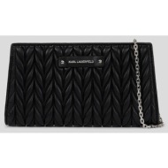 πορτοφόλι karl lagerfeld χρώμα: μαύρο, a3w32038 δερμάτινη απομίμηση