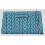 πορτοφόλι karl lagerfeld χρώμα: μπλε, a3w32038 δερμάτινη απομίμηση