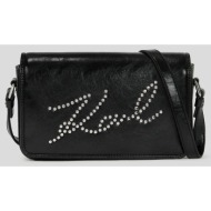 τσάντα karl lagerfeld χρώμα: μαύρο, a3w30304 πολυουρεθάνη