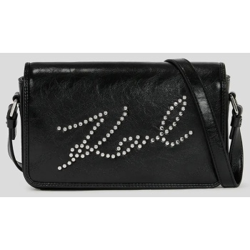 τσάντα karl lagerfeld χρώμα μαύρο, a3w30304 πολυουρεθάνη