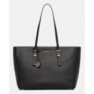 δερμάτινη τσάντα michael michael kors quinn χρώμα: μαύρο, 30t5gqnt9l 100% φυσικό δέρμα