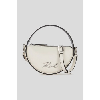 δερμάτινη τσάντα karl lagerfeld χρώμα άσπρο, a3w30047