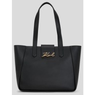 δερμάτινη τσάντα karl lagerfeld χρώμα: μαύρο, a3w30133 κύριο υλικό: 100% δέρμα βοοειδών