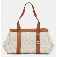 τσάντα michael michael kors romee χρώμα: μπεζ, 30t5g1zt7b υλικό 1: 89% επικαλυμμένος καμβάς, 10% πολ