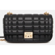 δερμάτινη τσάντα michael michael kors tribeca χρώμα: μαύρο, 30r4g2rl7l 100% φυσικό δέρμα