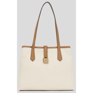 τσάντα karl lagerfeld χρώμα: μπεζ, a3w30305 100% πολυουρεθάνη