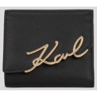 δερμάτινο πορτοφόλι karl lagerfeld χρώμα: μαύρο, a3w32019 100% δέρμα βοοειδών