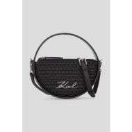 δερμάτινη τσάντα karl lagerfeld χρώμα: μαύρο, a3w30053 φυσικό δέρμα