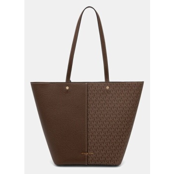 τσάντα michael michael kors flora χρώμα καφέ, 30t5gfft3b