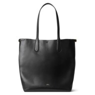 δερμάτινη τσάντα polo ralph lauren χρώμα: μαύρο, 428962757 κύριο υλικό: 100% φυσικό δέρμα